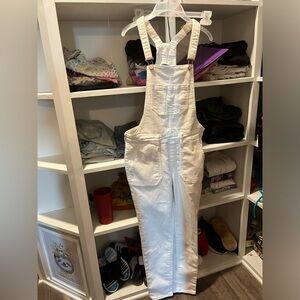 White Old Navy overalls